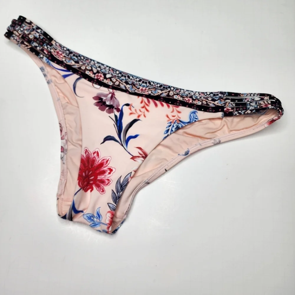 Seafolly Water Garden Pink String Side Bikini Bottom Size 12 Womens